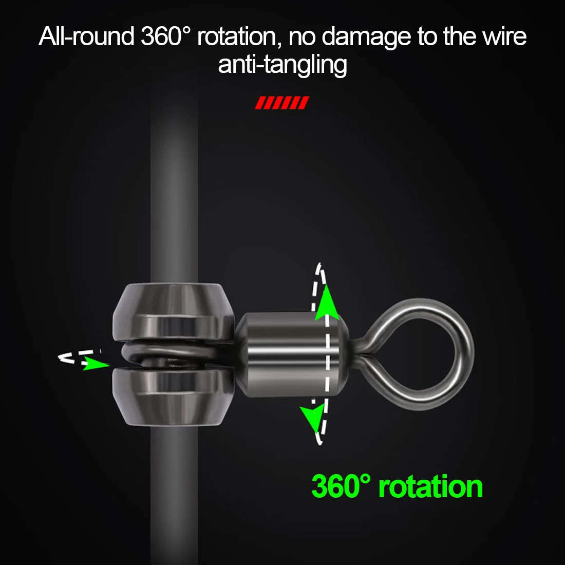 FishTrip-línea cruzada giratoria de 3 vías, acero inoxidable, resistente, aparejo giratorio en T, prevención de giros y enredos - imagen 2