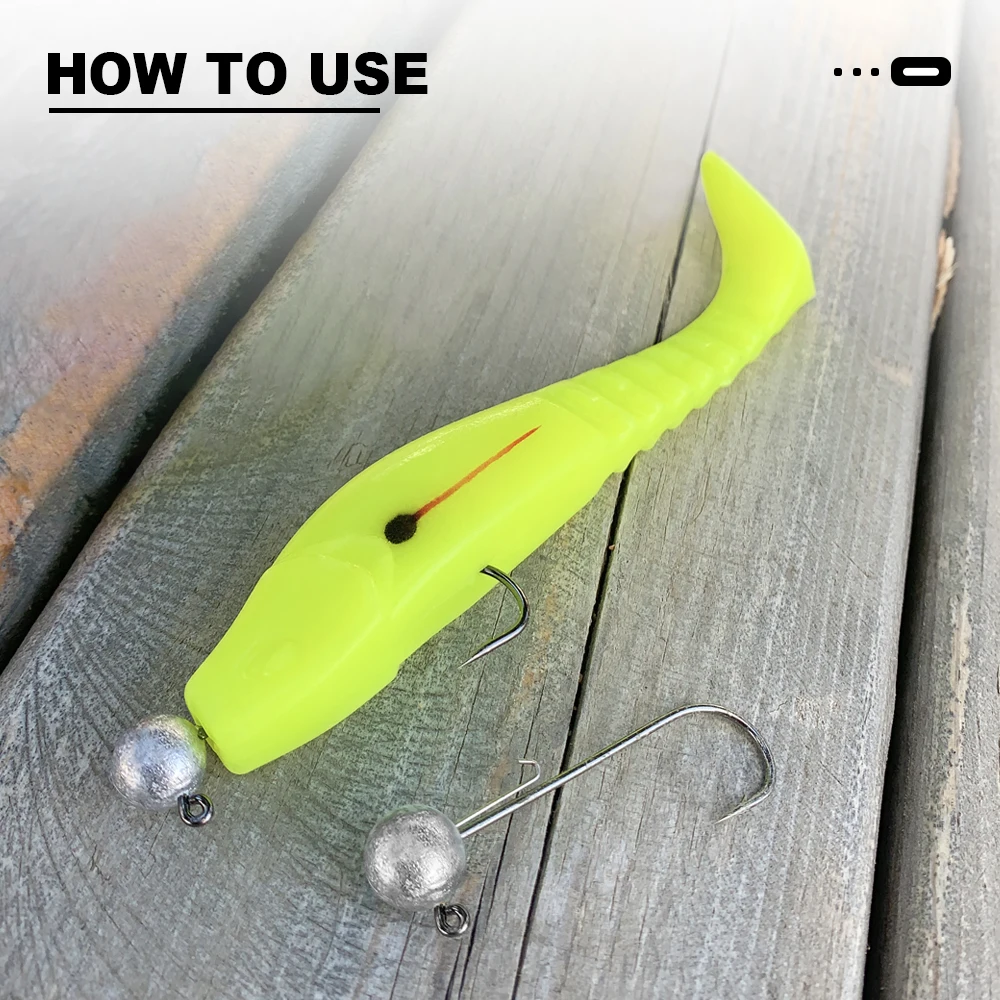 Spinpoler-señuelo de pesca de silicona Artificial, cola de paleta, Wobbler, Jerkbaits, Lucio, lubina, 5" - imagen 5