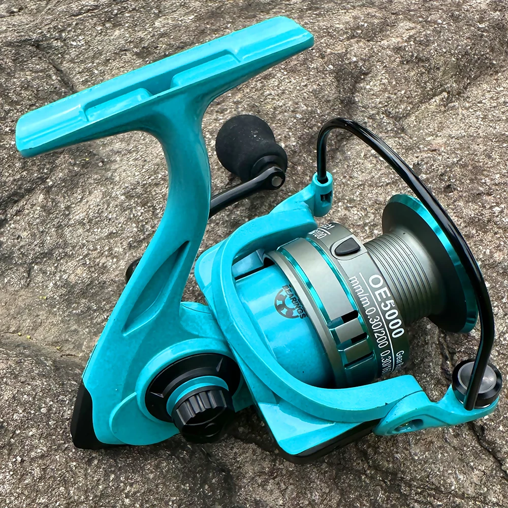 Carrete de pesca giratorio multifuncional serie 2000-7000 relación de engranaje 5,2: 1 carrete de Metal rueda alimentadora de carpa izquierda/derecha intercambiable - imagen 5