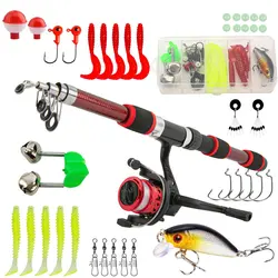 Kit Pesca Telescópico 1.8m – Caña y Carrete Giratorio Viaje