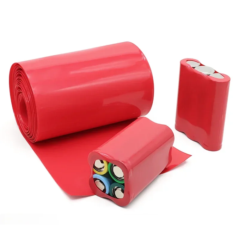 Paquete de batería de tubo termorretráctil de PVC 18650, ancho rojo 29,5mm ~ 280mm, película de protección aislada, funda de litio, funda de Cable - imagen 5