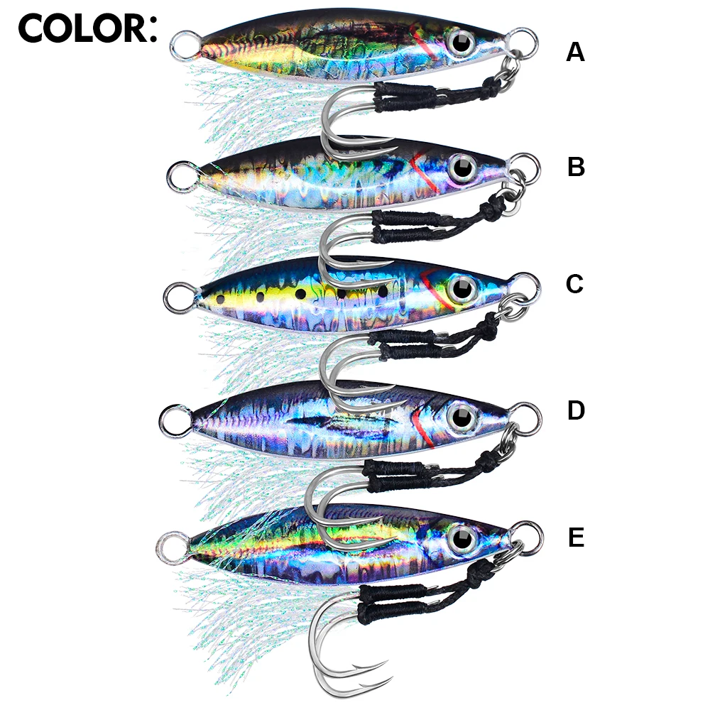 PROBEROS 5 uds señuelo de pesca con plantilla de cuchara de Metal de hundimiento rápido, 7/10/14/18/30g señuelo de pesca para agua dulce y salada, pesca al aire libre - imagen 4