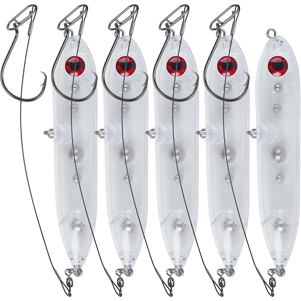 Kit de aparejos de bagre, 10 Uds., 5 uds., línea de sonajero para pesca con gato, señuelos flotantes con 5 uds., líderes de acero, anzuelos circulares, aparejos para aparejos Santee