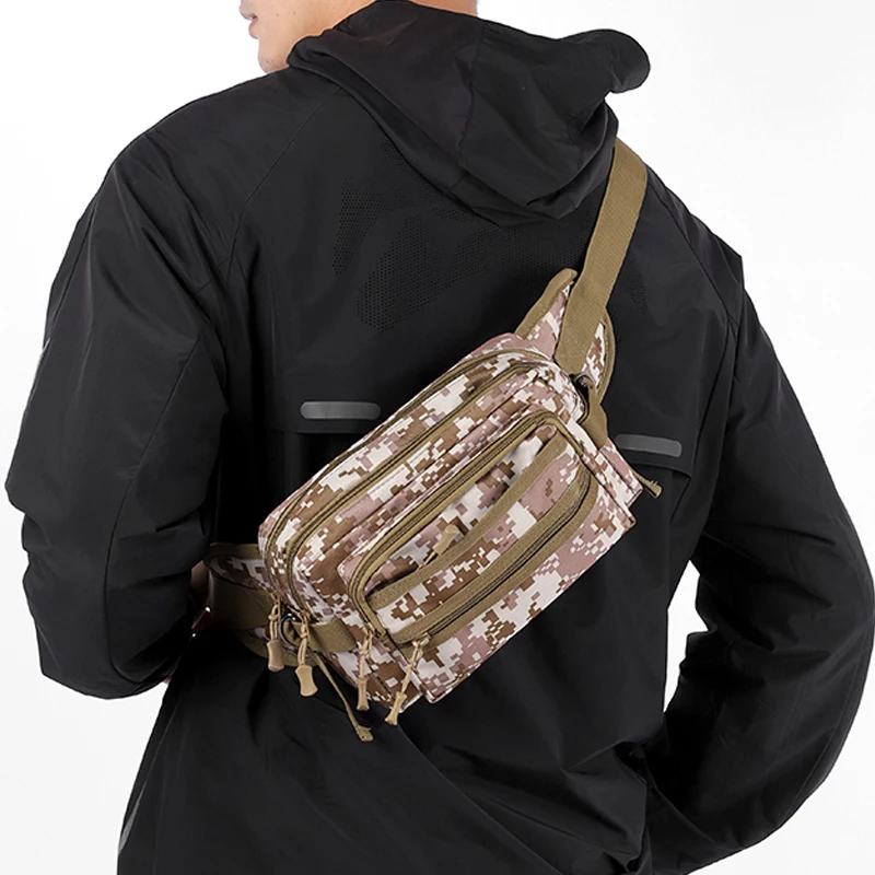 Bolsa de pecho de pesca multifunción, bolsa de cintura para Señuelos de Pesca, bolsa de almacenamiento de aparejos de pesca grande, bolso de hombro tipo bandolera para pesca al aire libre - imagen 2