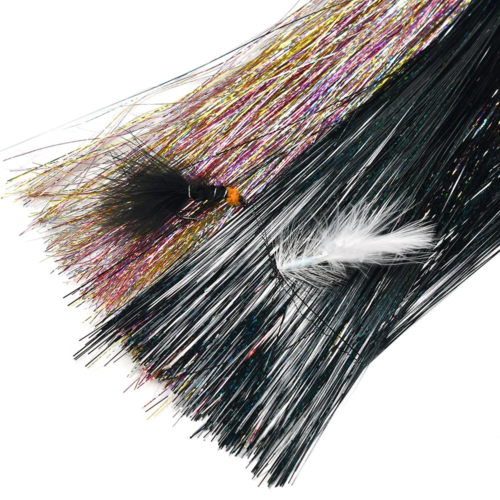 Materiales para atar moscas Flashabou Negro Cristal Arcoíris Tinsel - imagen 4
