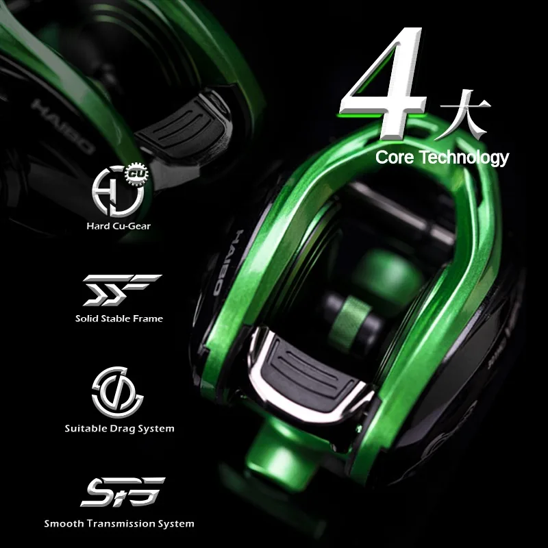 Carrete de pesca HAIBO VENOM antiagua salada, placa de hierro de aguas profundas, carrete de Baitcasting 8 + 1BB, rueda de gota de agua, arrastre máximo de 12KG - imagen 3