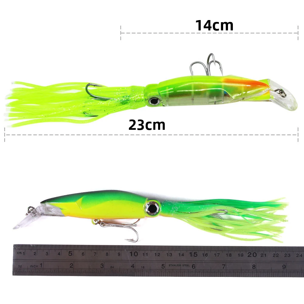 DNDYUJU-señuelo de pesca de 14cm y 40g, cebo duro de calamar, anzuelo de acero de alto carbono, manivela de pulpo para atún Artificial, herramientas de encanto de mar, 1 piezas - imagen 2