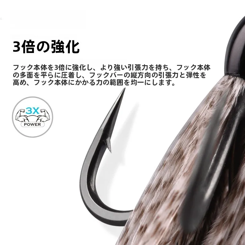 Ganchos de fiing de plumas mejorados con pliegue en T BKK con púas para fiing de mar y agua libre, ganchos ligeros y duraderos para señuelo - imagen 2