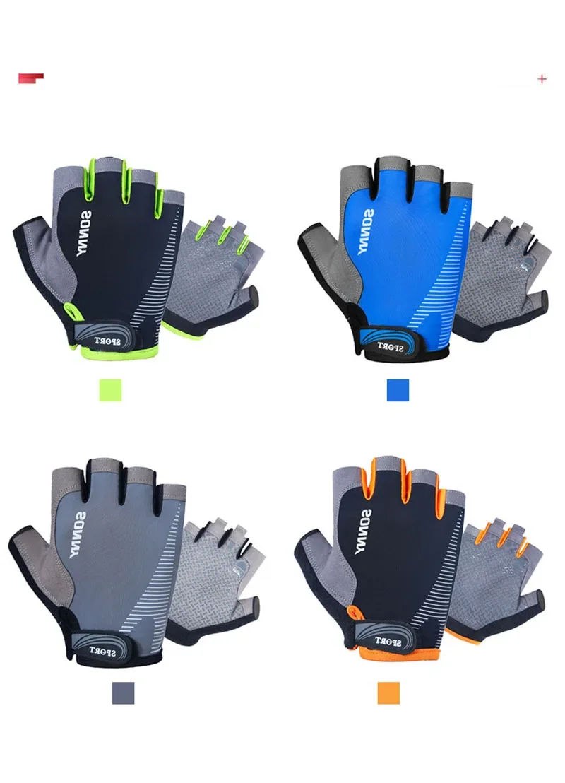 1 par de guantes de ciclismo de medio dedo antideslizantes y antisudor, guantes para montar en bicicleta, guantes para bicicleta de montaña y carretera a prueba de golpes para hombres - imagen 2