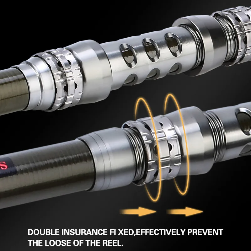 Sougayilang, caña de pescar giratoria telescópica de 1,8-3,3 M, caña de pescar portátil de fibra de carbono 99%, aparejos de Pesca de caña de mar - imagen 4