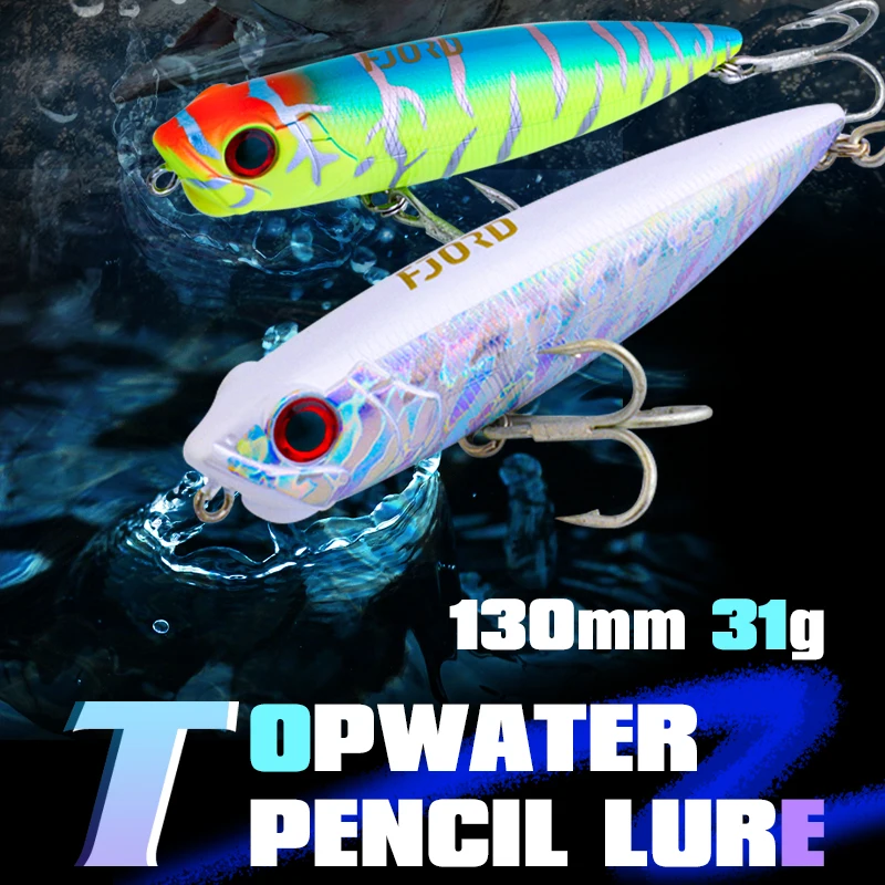 FJORD-señuelo de pesca con lápiz, 31g, 130mm, cebos falsos de agua dulce, superficie dura, cebos artificiales de mar, equipo de pesca - imagen 2