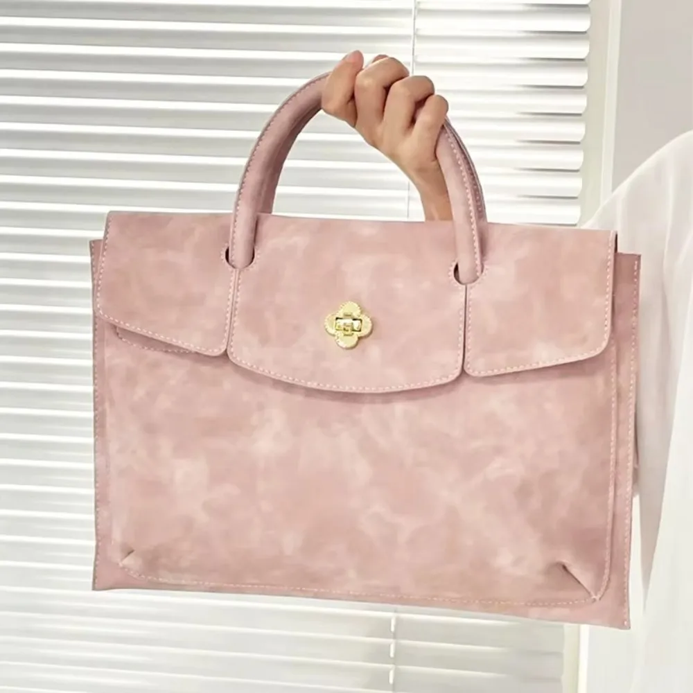 Bolso para ordenador portátil Ins Pink para mujer, bolso de mano de diseño lujoso de cuero Pu, resistente al agua, de gran capacidad para Macbook Pro Air Huawei Lenovo - imagen 5