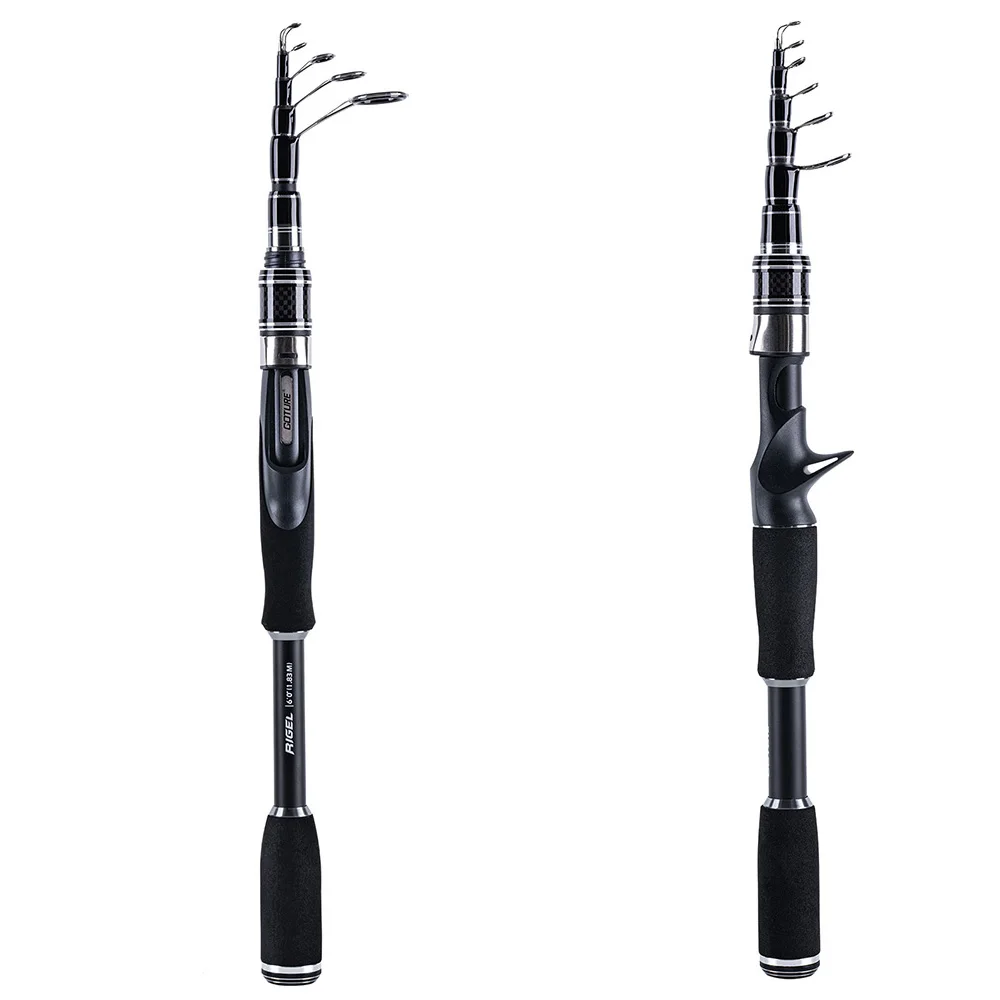 GOTURE-caña de pescar con señuelo, longitud máxima de 43,2 cm, giratoria, portátil, de viaje, utilizada para lubina, trucha, Walleye, Crappie - imagen 4