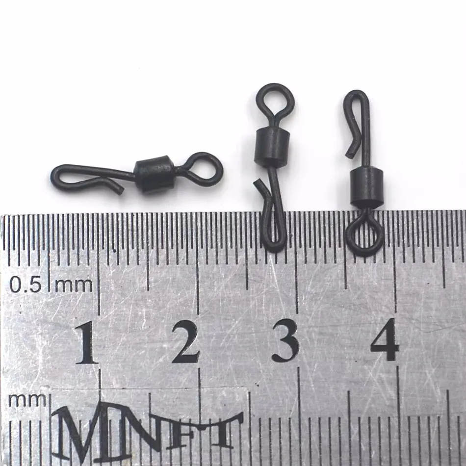 MNFT 25/50/100Pc 4 #   Conector de pesca giratorio de rodamiento, Terminal de pesca de carpa giratorio de cambio rápido en forma de Q, accesorios de aparejos - imagen 2