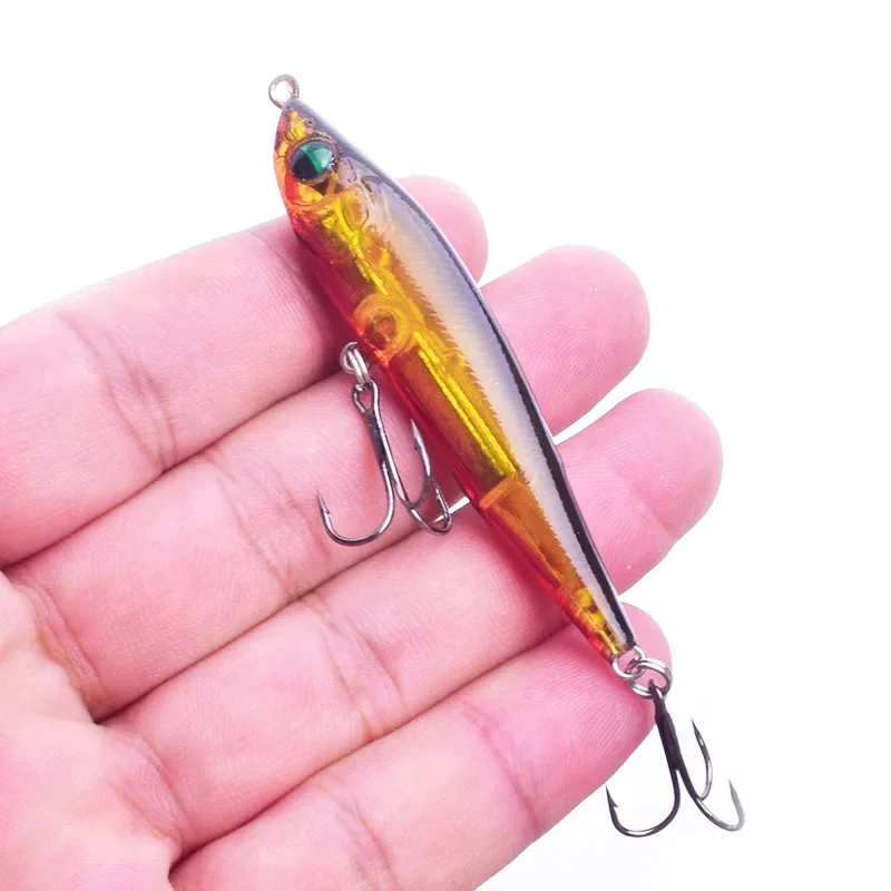 Señuelos de pesca con lápiz que se hunden, 7cm, 8,5g, Wobblers de vibración, cebo Artificial de plástico con anzuelos, aparejos de pesca de mar, 1 ud. - imagen 4