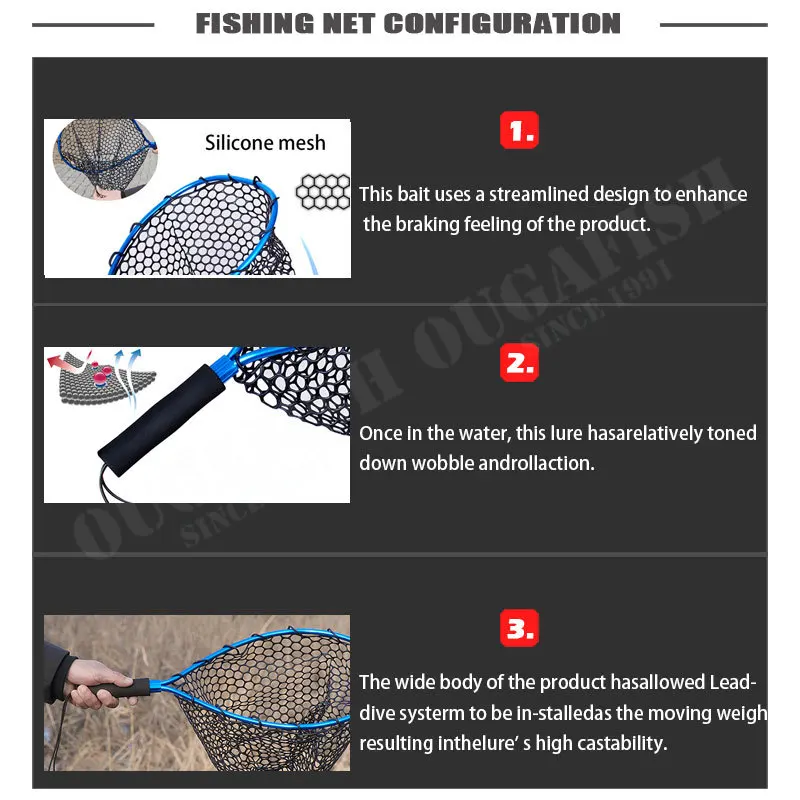 Salabardo de pesca ultraligero con mango EVA para agua salada - imagen 5