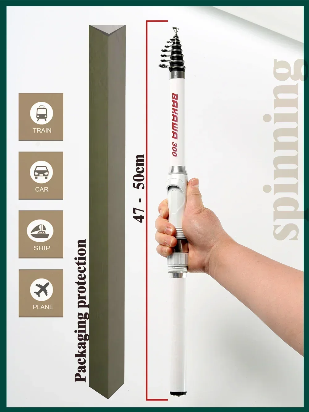 Caña de pescar telescópica giratoria, alimentador de carpa, portátil, de fibra de carbono, 1,5 M, 1,8 M, 2,1 M, 2,4 M, 2,7 M, 3,0 M, aparejos de viaje - imagen 3