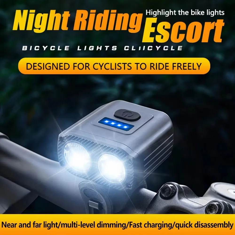 Vista lateral del faro LED para bicicleta mostrando su perfil compacto