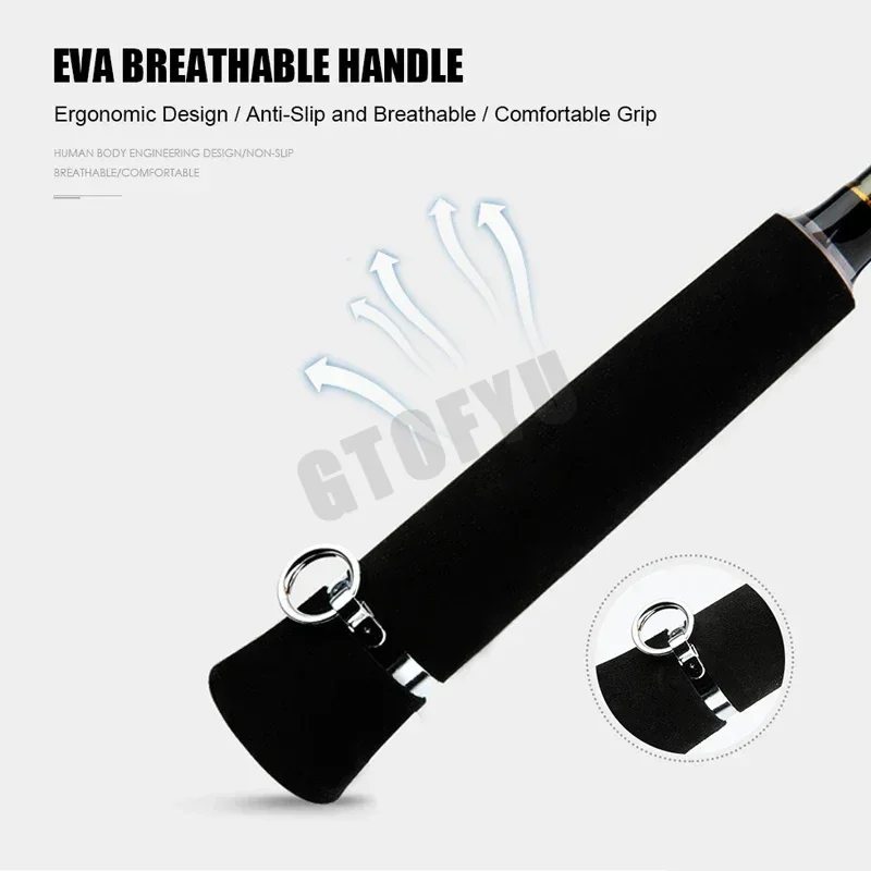 1,65 m 1,80 m súper ligero sepia pulpo pesca PE 0,4-1,0 caña de pescar giratoria calamar barco pesca agua salada caña de agua dulce - imagen 5