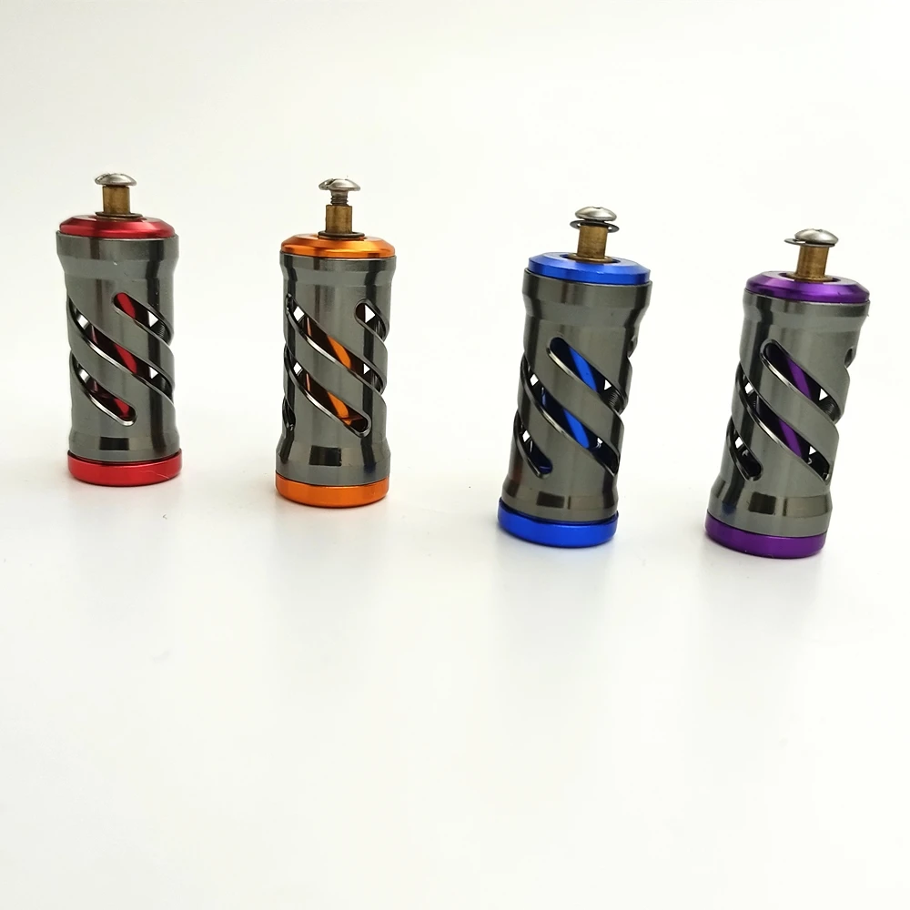 Mango de carrete de pesca DIY, piezas de rueda de fundición de fibra de carbono, balancín de metal, pastilla de agarre hueco, accesorio de pesca, pieza de repuesto de carrete fijo - imagen 3