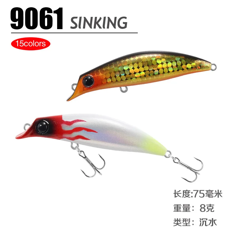 Señuelos de Pesca artificiales, cebos Wobbler para Lucio, lubina, trucha, Jerkbait, Swimbait, accesorios de aparejos, 75mm, 8g - imagen 2