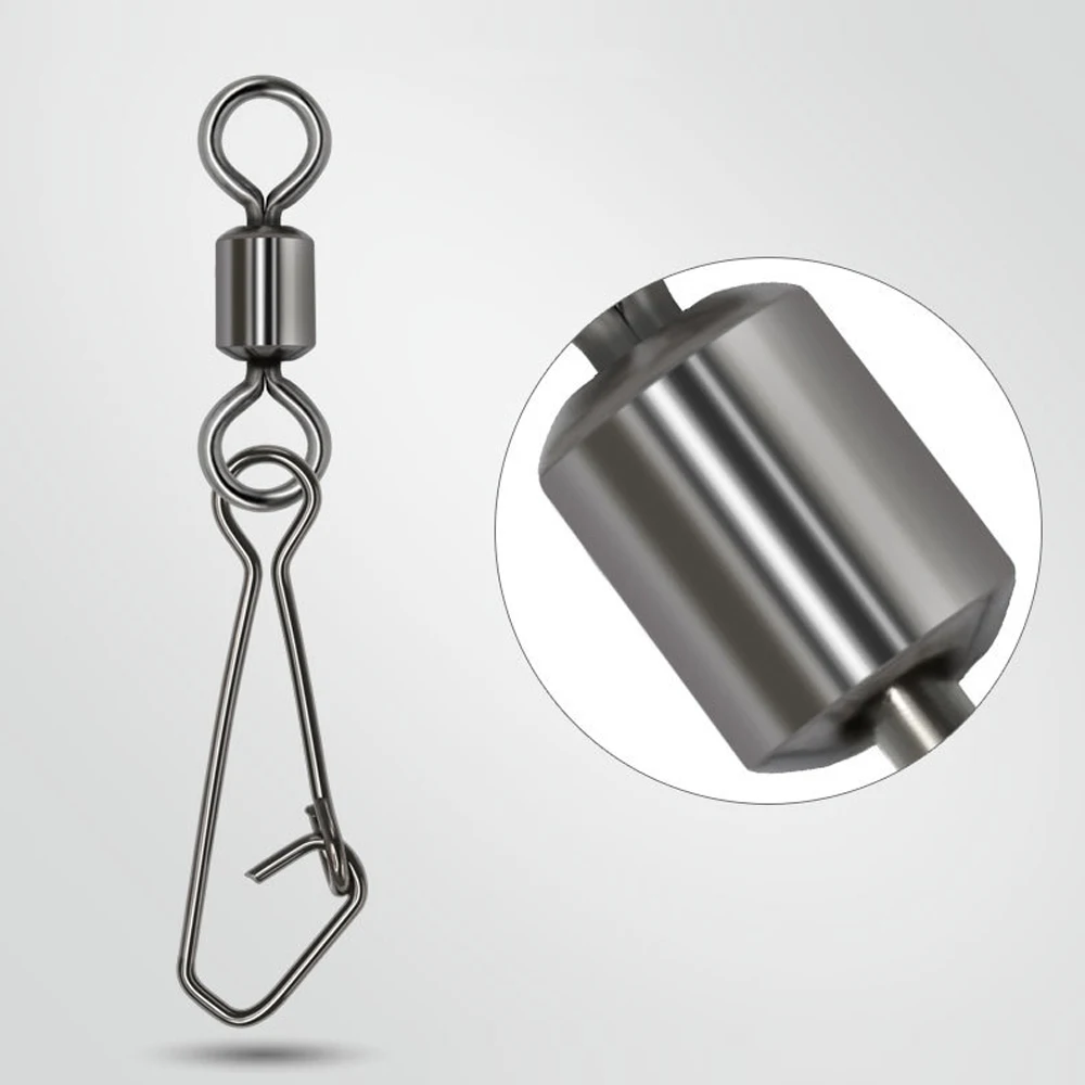 DNDYUJU-conector de señuelo de pesca, barril giratorio a presión para anzuelo, accesorios de aparejos de pesca, 10X a 50X - imagen 3