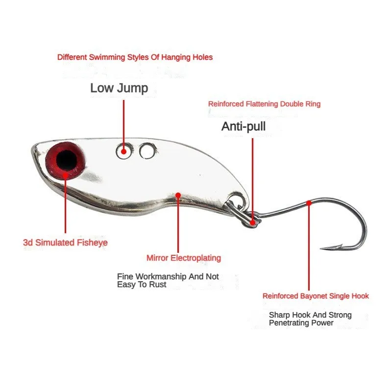 1 Uds 2,5-5g plantilla de pesca cuchara señuelo VIB cebos de hoja de Metal cuchara de pesca para trucha lubina señuelo de salmón - imagen 3