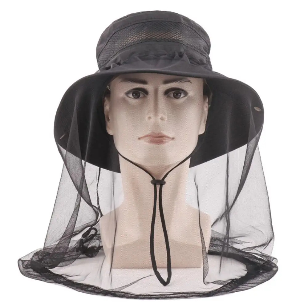 Equipo de protección facial para la cabeza de las abejas, sombrero de malla antiinsectos, gorra de Sol para pesca al aire libre, mosquitera - imagen 4