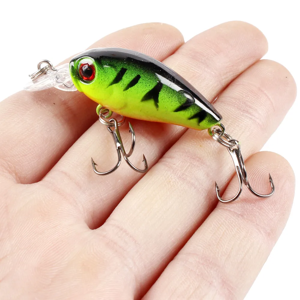 Señuelos de Pesca con manivela de 1 piezas, 4,5 cm, 3,5g, flotante, cebo duro Artificial, ojos 3D, carpa, Lucio, aparejos de Pesca, Swimbait - imagen 3