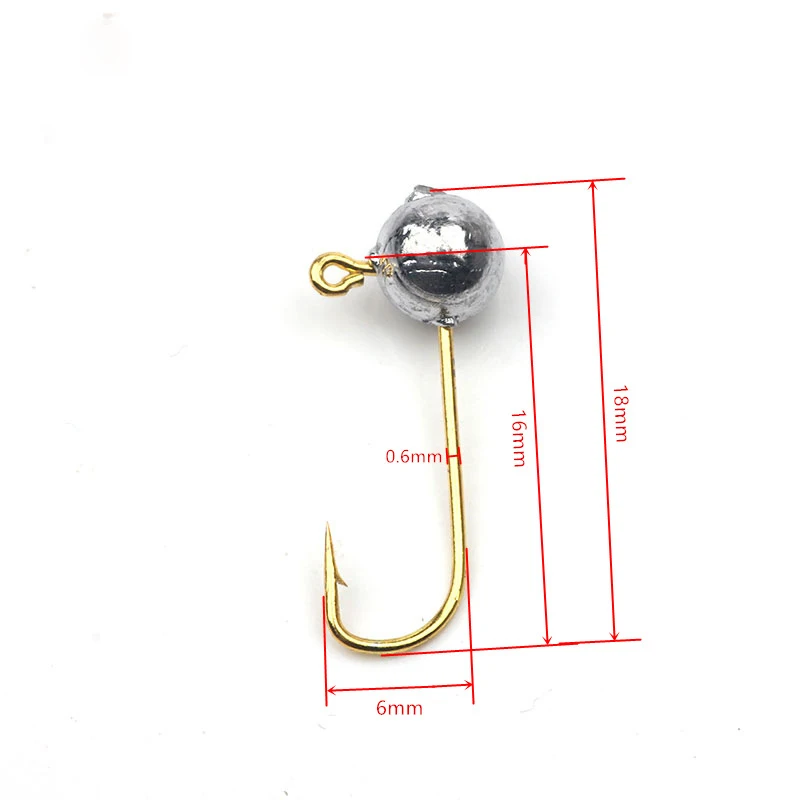 Minianzuelos DE PESCA DE 10 unids/lote, 1g/2g/3g, anzuelo de púas con cabeza de plomo para cebo de gusano blando, accesorios de pesca - imagen 4