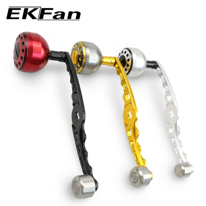 EKFan 130MM Alloy S Type 8x5MM Holes For Fishing Bast Casting Reel Wheel Handles DIY Parts Accessory