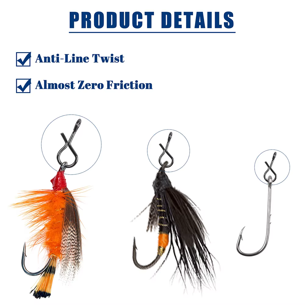 300 Uds/150 Uds broches de pesca con mosca de acero inoxidable cambio rápido conectar Snap para moscas anzuelos señuelos sin nudo broche de pesca con mosca rápida - imagen 3