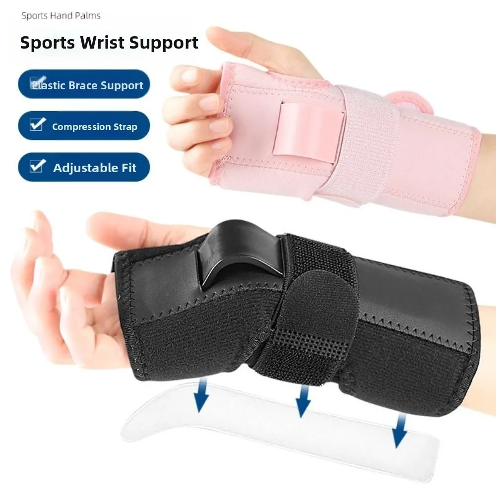 Nuevo Muñequera ajustable con correa elástica, protector de muñeca de Color negro, soporte de muñeca de presurización Triple transpirable de poliéster - imagen 2