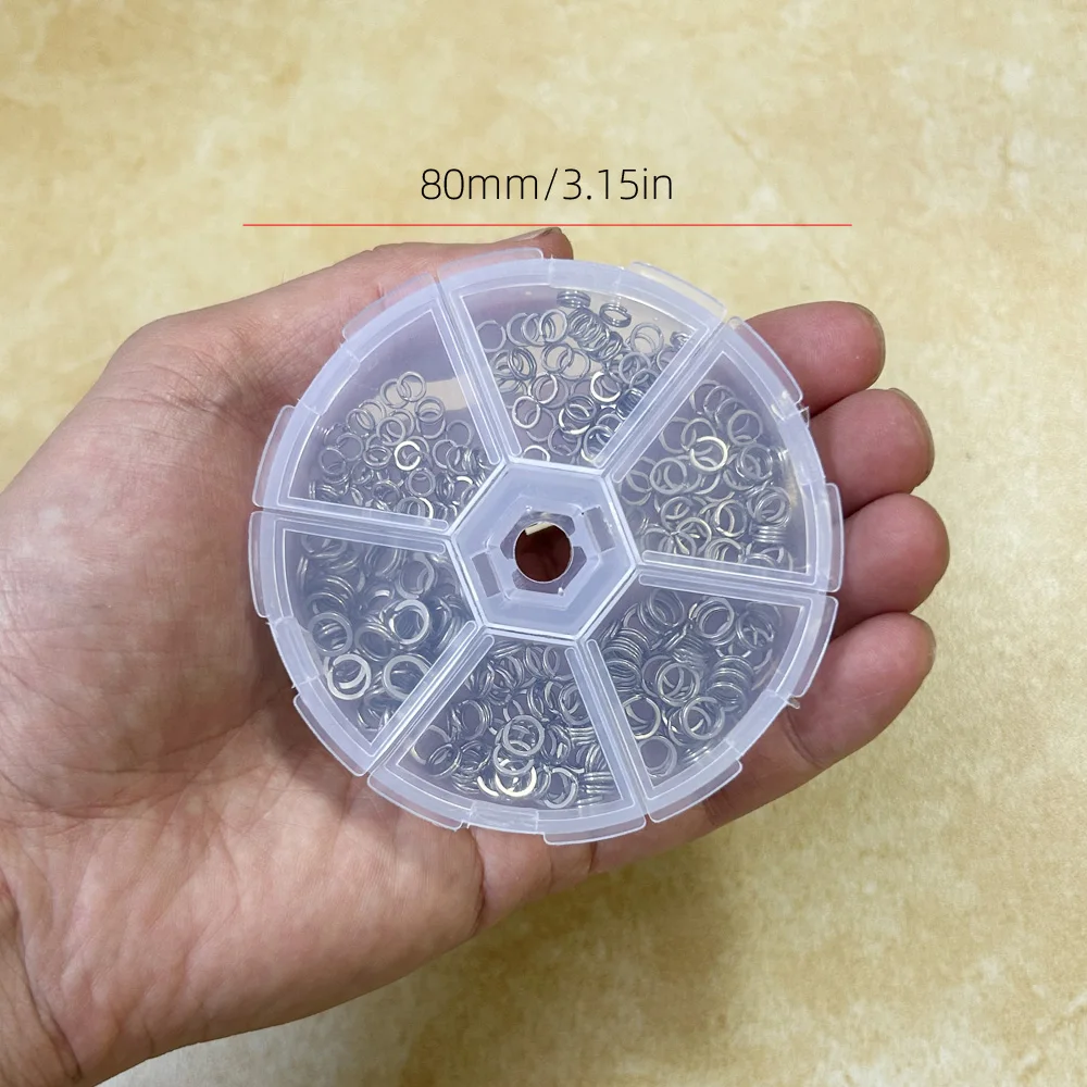 300 Uds. Anillos divididos de acero inoxidable para pesca, 6 tamaños, alta resistencia, gran fuerza de tracción, conector de señuelo de pesca - imagen 3