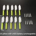 yellow L and battery