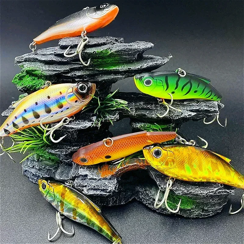 1 unidad de Crankbaits sin labios con vibración, marea de pesca, curricán de agua salada, cebo duro Artificial de 75mm y 14,5g, Señuelos de Pesca hundidos, señuelo VIB - imagen 3
