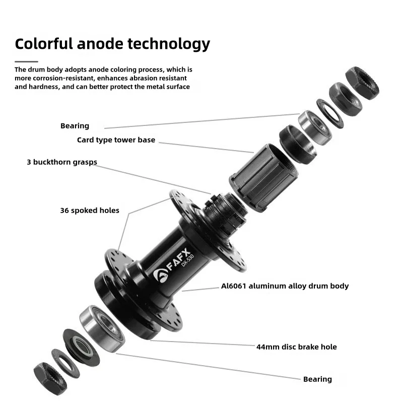 Buje de bicicleta, 32 orificios, 36 orificios, liberación rápida, 6 clavos, buje de freno de disco de bicicleta de montaña, piel de eje de 7-11 velocidades, accesorios de conducción - imagen 3