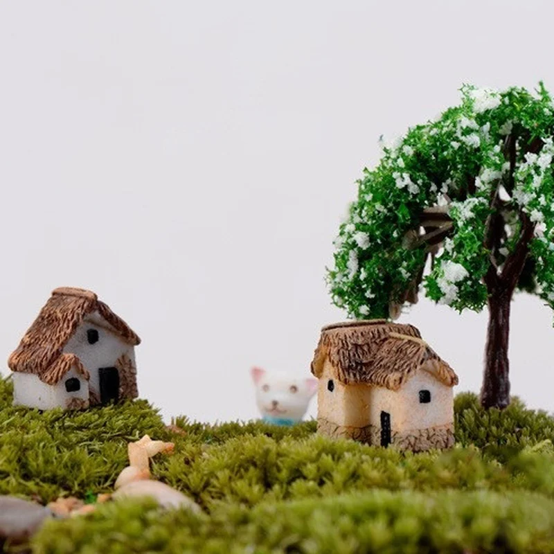 Figurita en miniatura para casa, accesorio de jardín de hadas, decoración del hogar, estatua de construcción de animales de dibujos animados, artesanía de resina, coche de muñecas, 4 Uds. - imagen 4