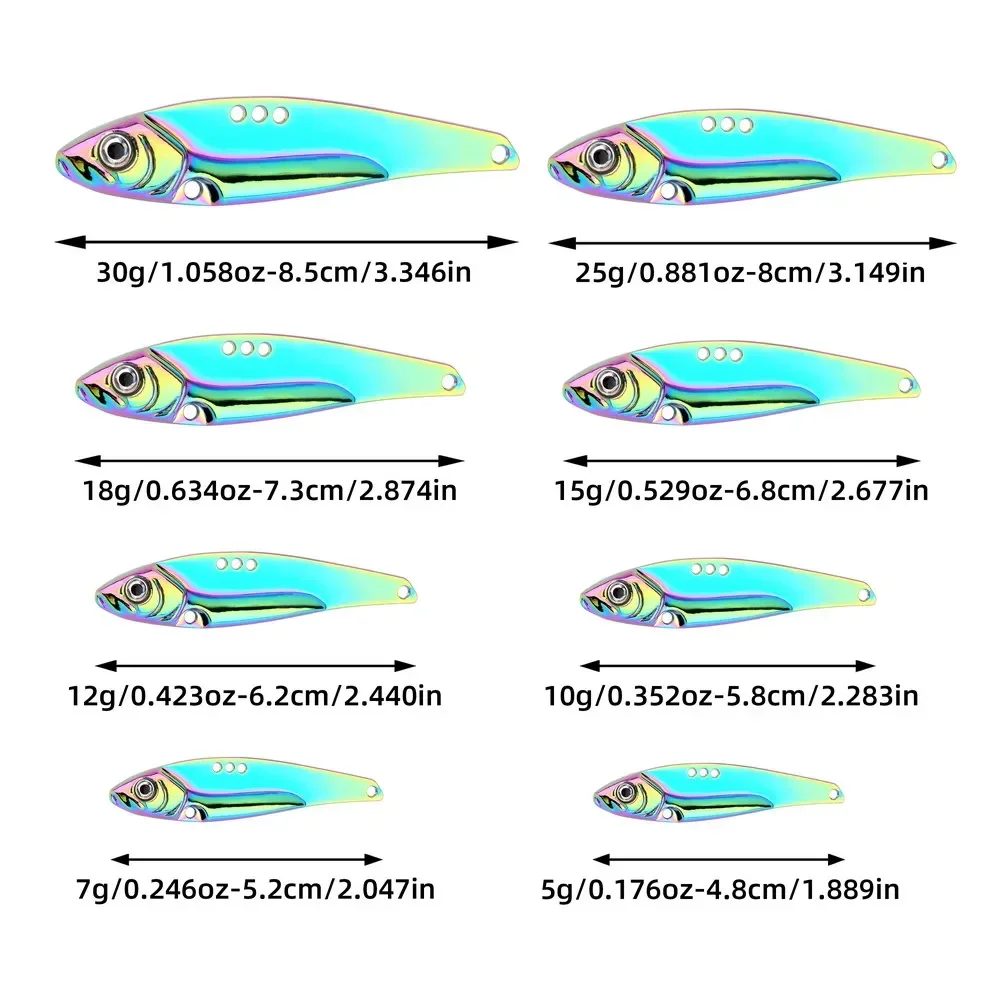Señuelo de Metal de hoja Vib, 5 piezas, 7-25G, Spinner de hundimiento, cebos de vibración, Vibe Swimbait para Pesca de Lucio, Señuelos de Pesca coloridos - imagen 2