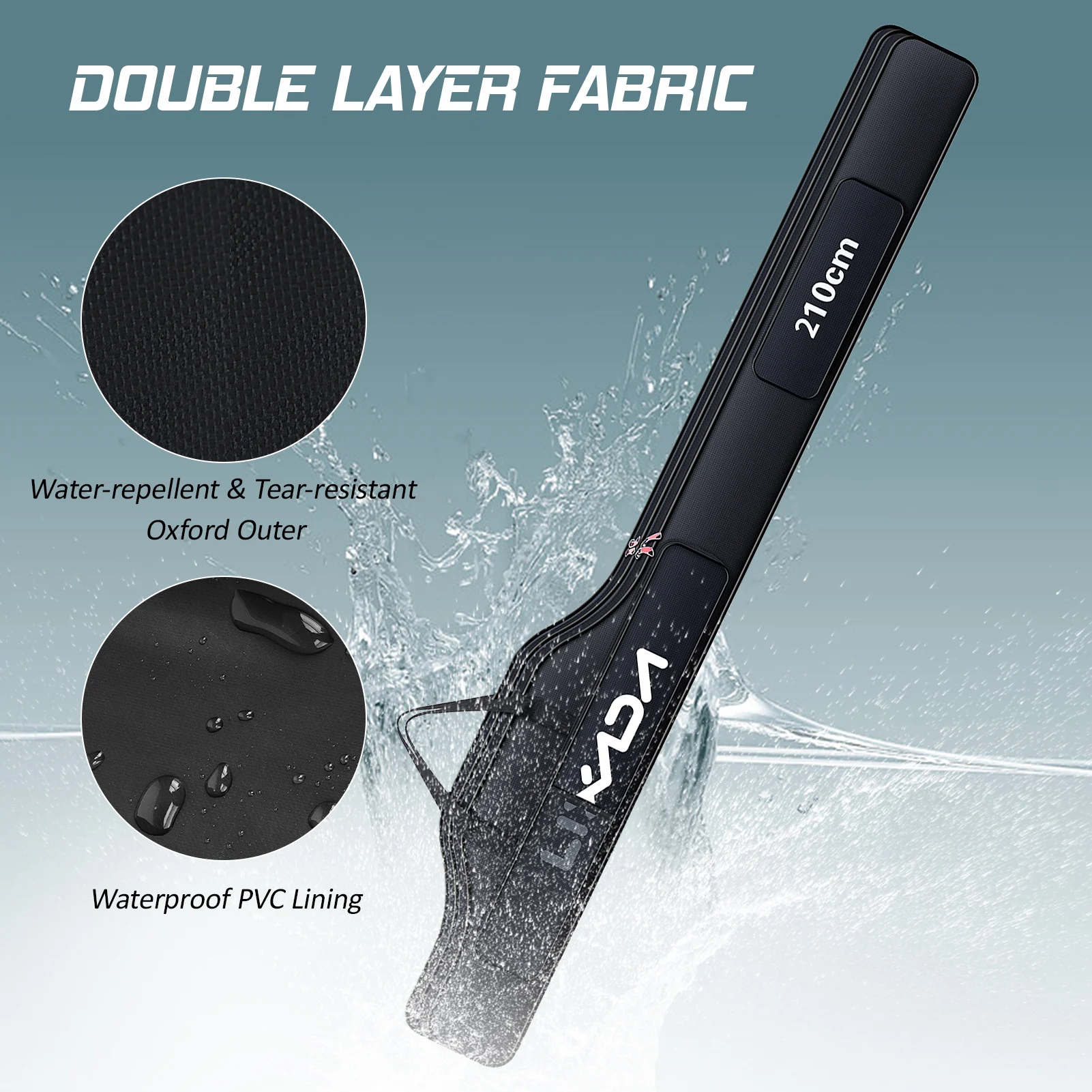 Bolsa de pesca Lixada, bolsa de carrete de caña de pescar plegable portátil, equipo de caña de pescar, herramienta de aparejos, estuche de transporte, organizador de bolsa de almacenamiento - imagen 5