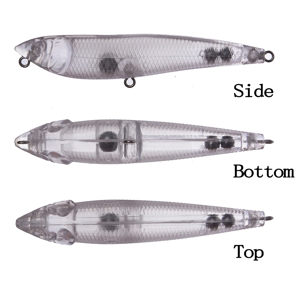 Chan'sHuang 20 piezas cebo en blanco sin pintar 8,5 cm 8,4g lápiz flotante caminando el perro DIY hecho a mano aparejos de señuelo de pesca Artificial - imagen 3