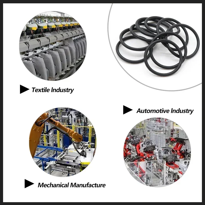 Junta tórica negra NBR CS 7mm OD 74/80/85/90 ~ 304mm junta de sellado espaciador de goma de nitrilo butadieno arandela resistente al aceite forma redonda 5 uds - imagen 2