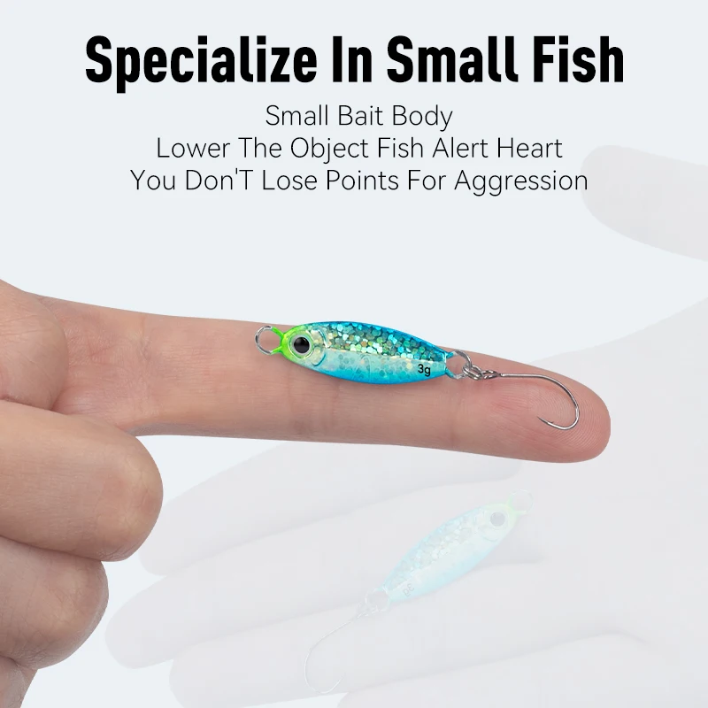 Kingdom 2 uds Señuelos de Pesca Jigging 2g 3g pesca hundida plantilla de Metal señuelo con un solo gancho cebo duro accesorios de pesca - imagen 3