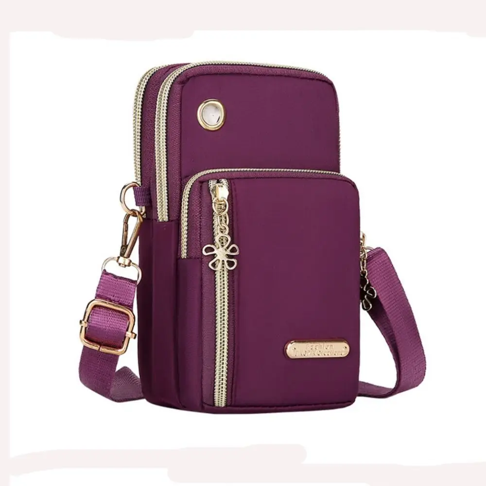 Mini bolso Oxford portátil para teléfono, bandolera de viaje impermeable multicapa, bolso con cremallera, bolsas para brazo deportivo