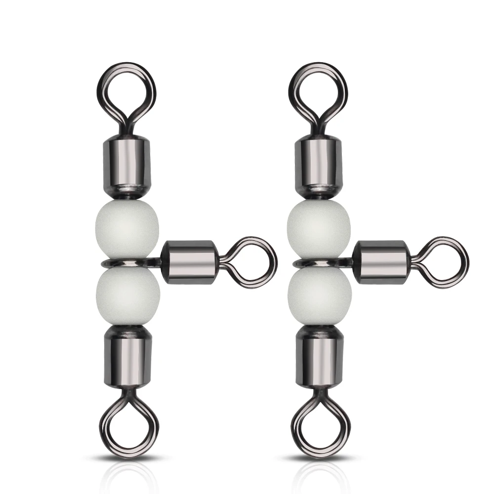 DNDYUJU, 10 Uds., anillo sólido, aparejos de pesca, accesorios, equipo de pesca, conector de rodamiento Triple giratorio, anzuelos - imagen 5