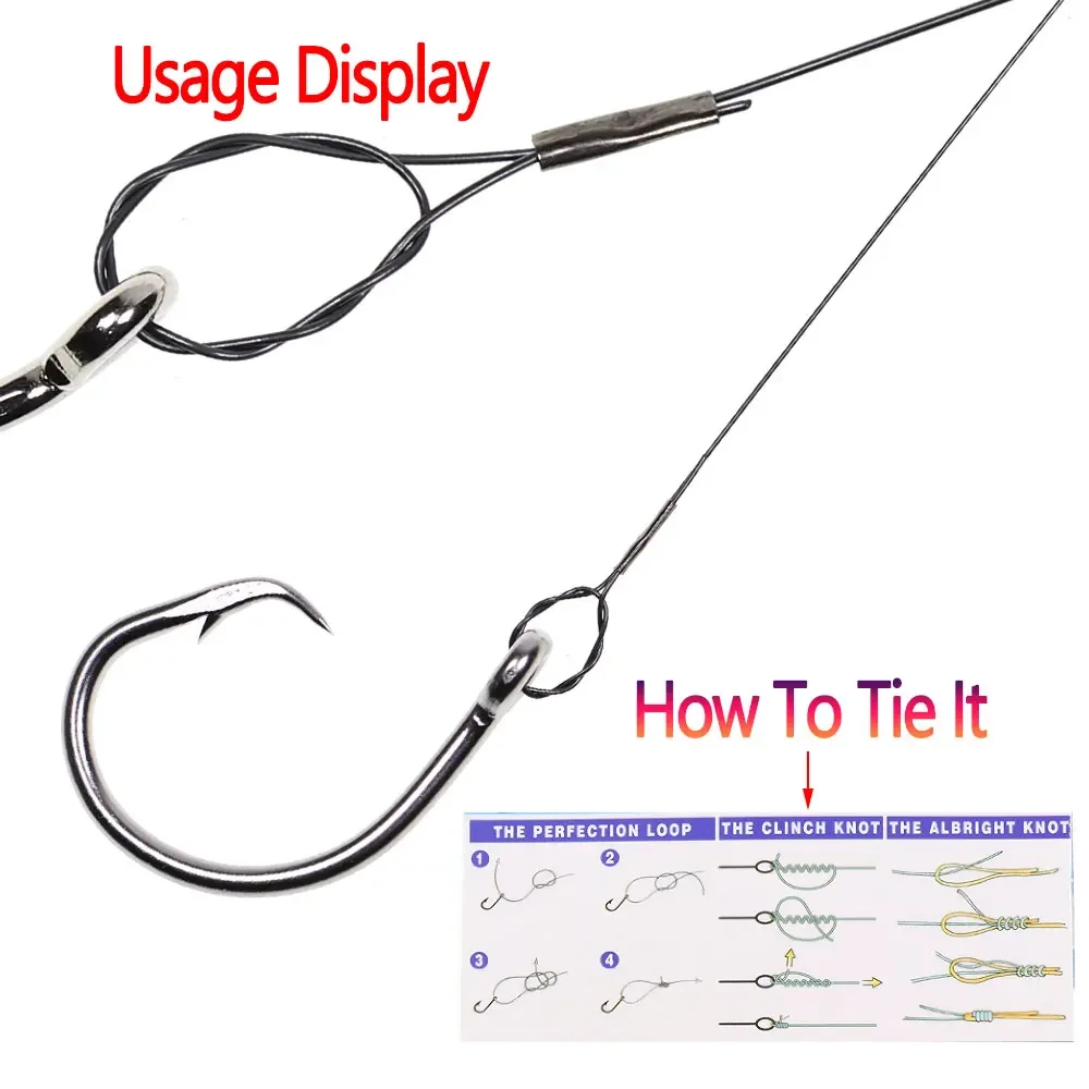 Línea líder de pesca de alambre de plomo de titanio y níquel resistente a torceduras de una sola hebra, 6LB-124LB, 4,6 m, accesorio para peces de gran juego en agua salada - imagen 3