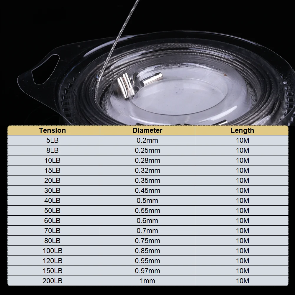 Línea de pesca de alambre de 5LB-200LB, alambre de rastreo recubierto de nailon, 7 hebras de alambre de acero, líder frontal, línea de pesca de Jigging, aparejos de pesca de mar - imagen 3
