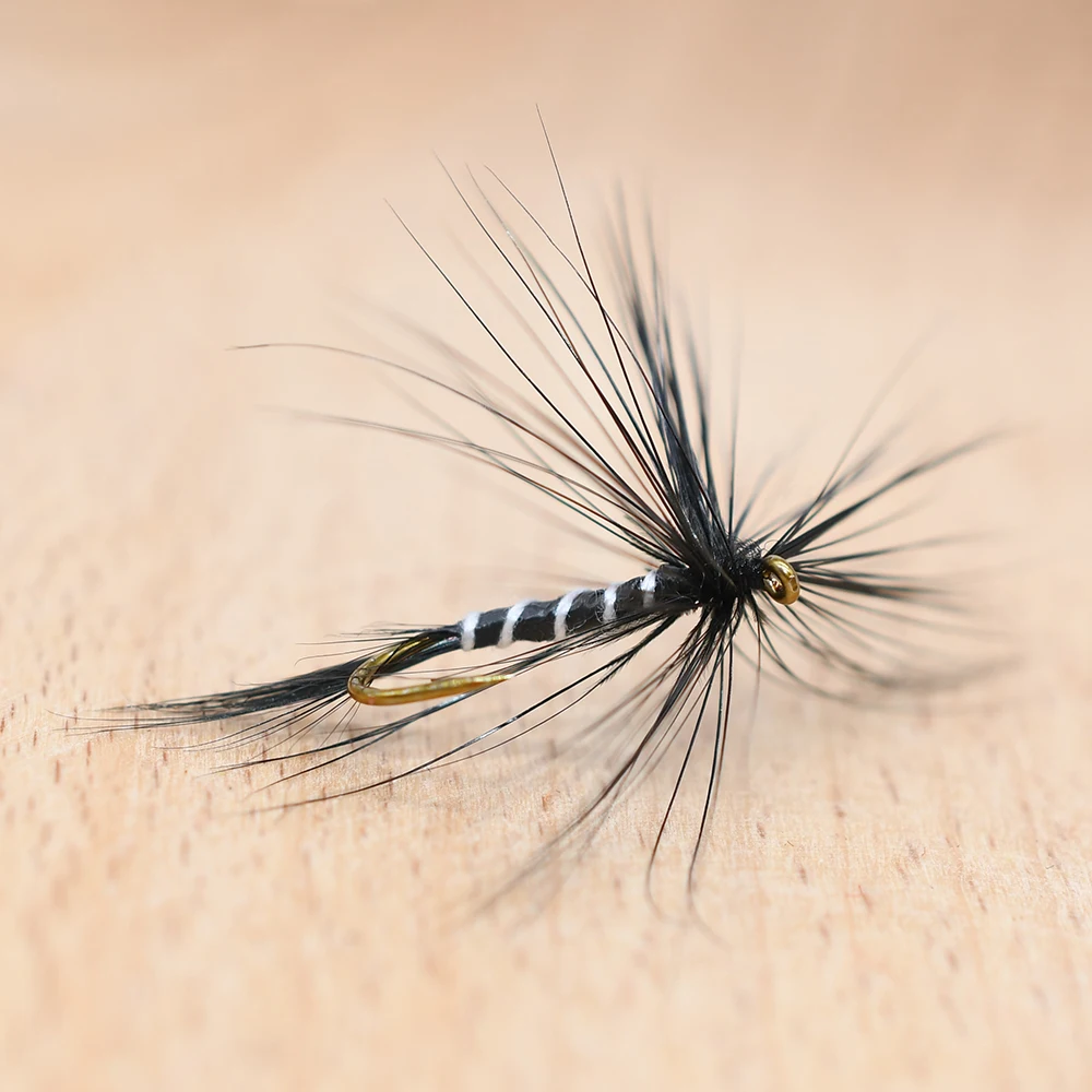 MNFT 10 piezas # 10 cebra negro mosquito mosca trucha pesca moscas secas cebo de pesca Artificial moscas - imagen 3