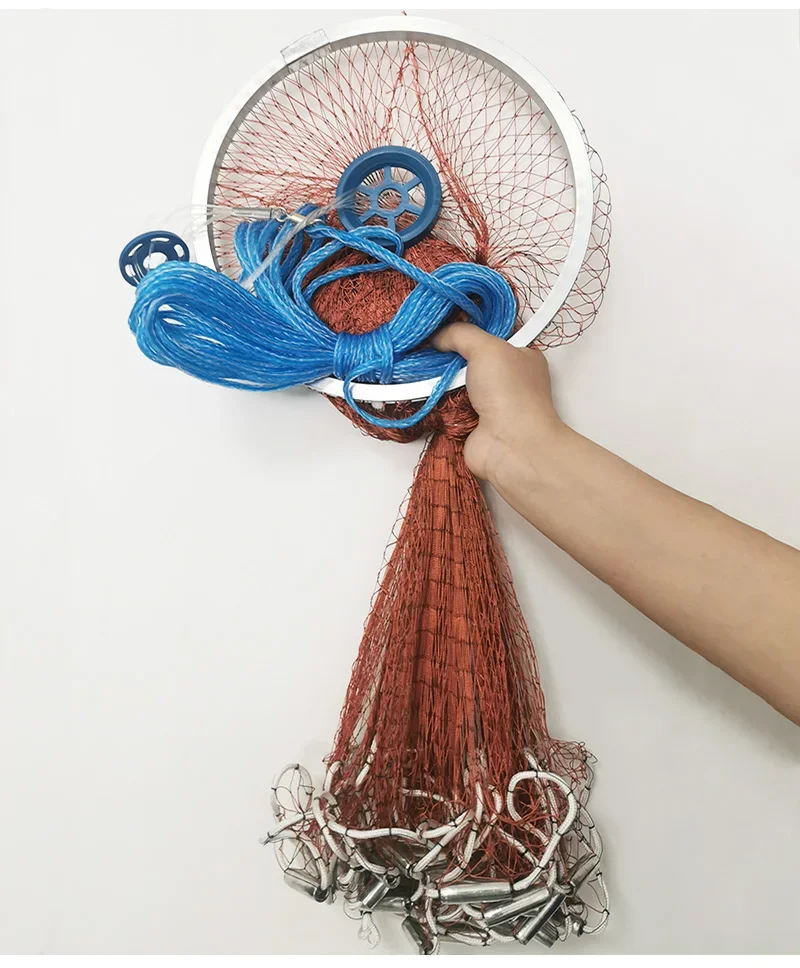 Red de pesca Lawaia, malla de pescado, red de lanzamiento manual, herramienta de aparejos de pesca al aire libre, red de fundición de acero galvanizado, modelo 240/300/600 - imagen 2