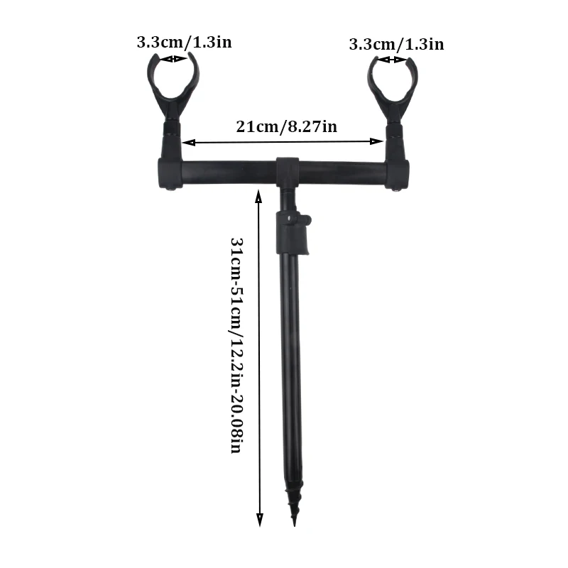 Soporte Cañas Carpa Aluminio – Plataforma horizontal con base alarma - imagen 5